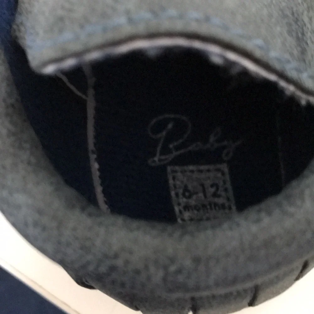 “Baby”  6-12 months blue mocassin shoes